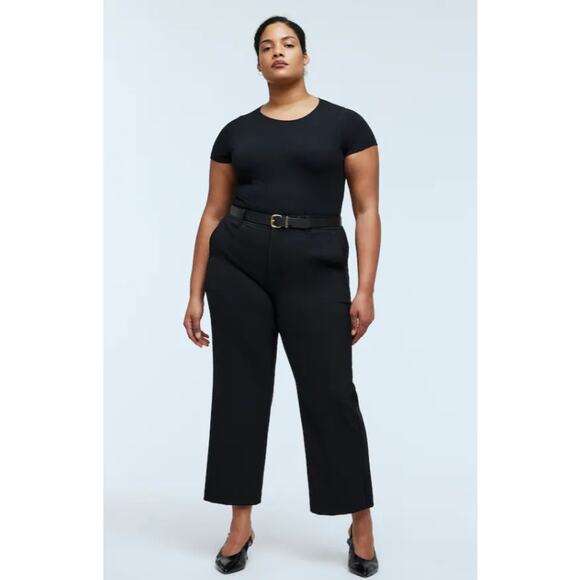 Madewell Flare Ankle Pants Women's Plus 26W Black Mid Rise Kick Out NWT - Picture 1 of 9